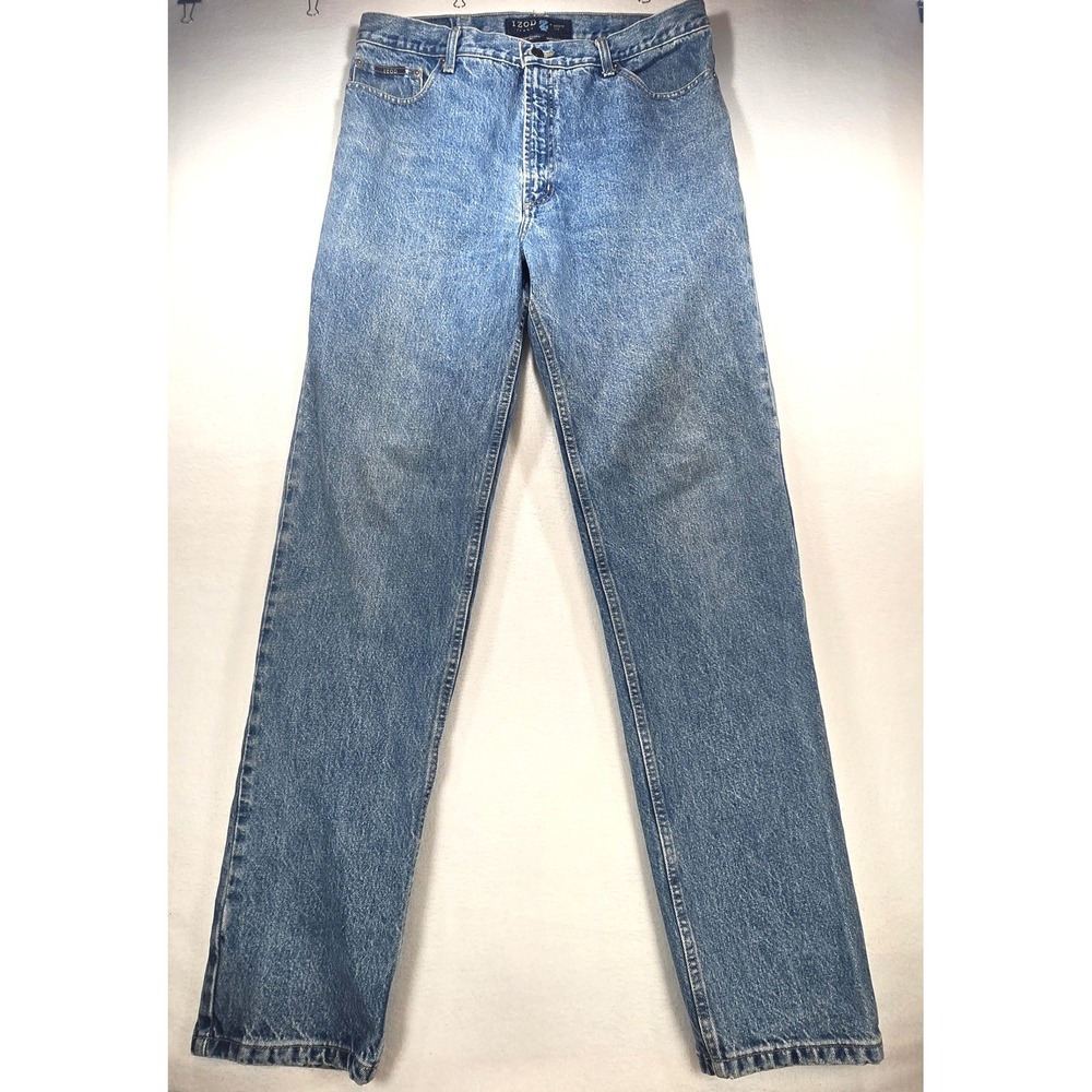 IZOD Jeans Mens 36x36 Classic Fit Straight Leg Medium Wash Blue Denim Pants